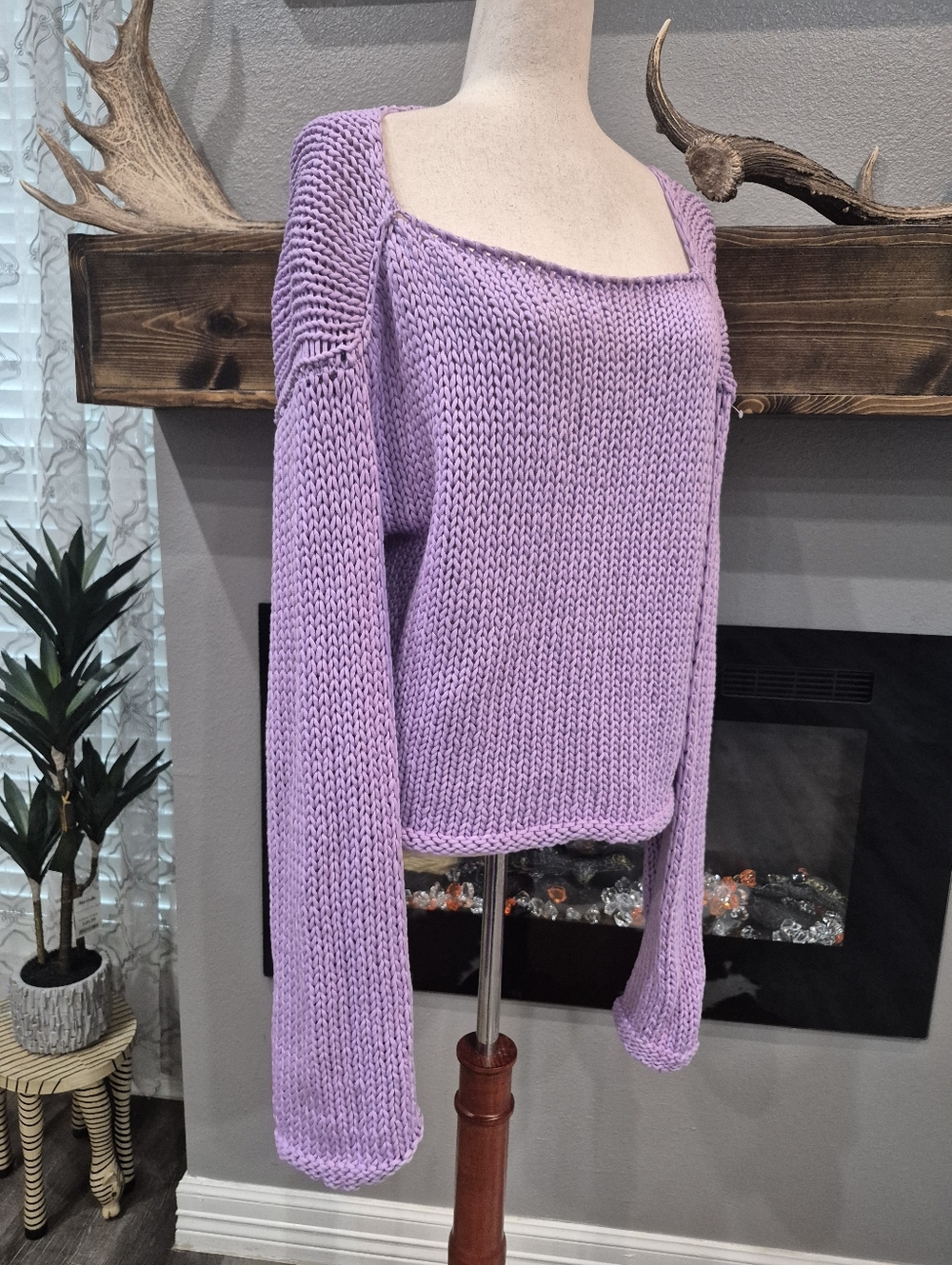 Forte_Forte Knit Size Large Lavender Crew-Neck Sweater In Excellent Condition - Picture 4 of 7